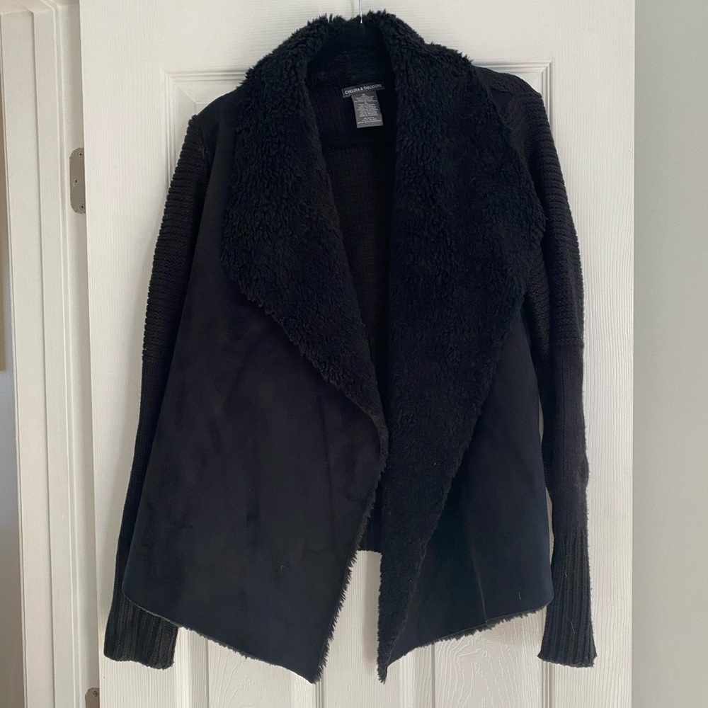 Suede Sweater Cardigan